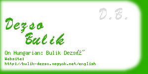 dezso bulik business card